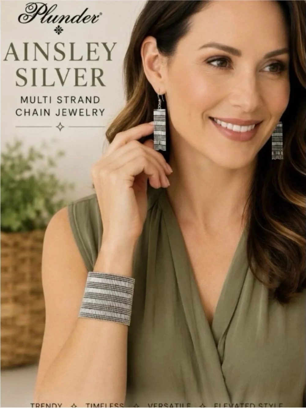 Plunder Silver Ainsley Multi-Strand Chain Earrings